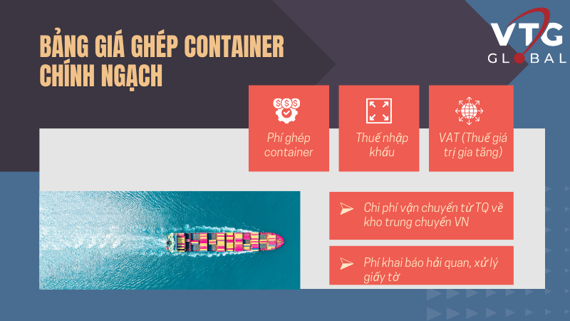 Bảng giá ghép container chính ngạch