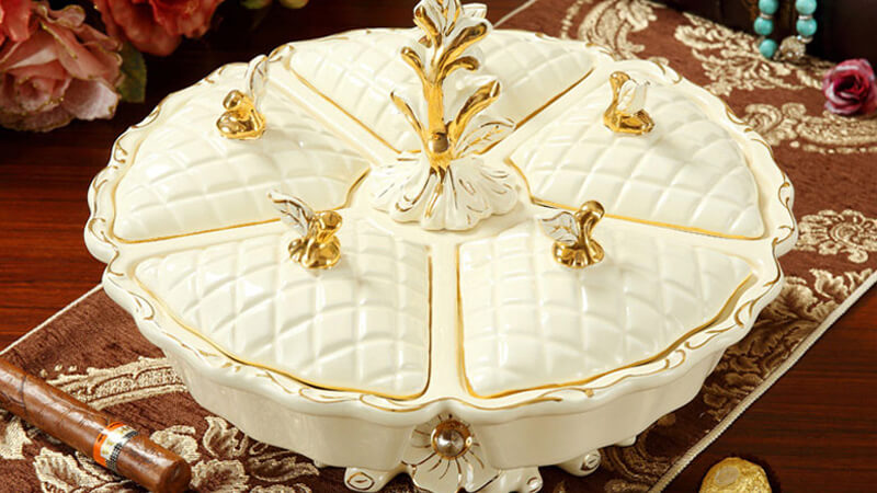 Khay bánh kẹo gốm sứ cao cấp kháng khuẩn